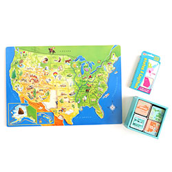 States and Capitals Kit with puzzle and flashcards