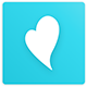 Beanstack Tracker App icon - turquoise square with a stylized heart